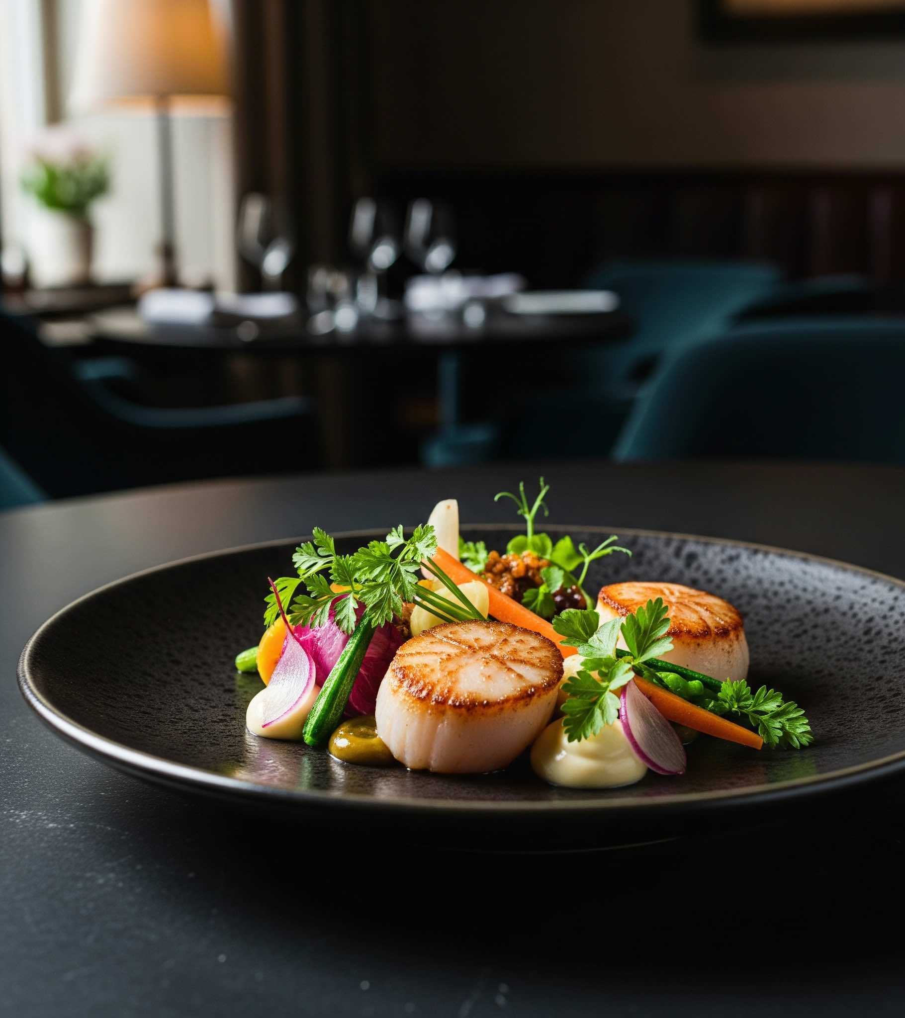 Gourmetrett servert på en restaurant